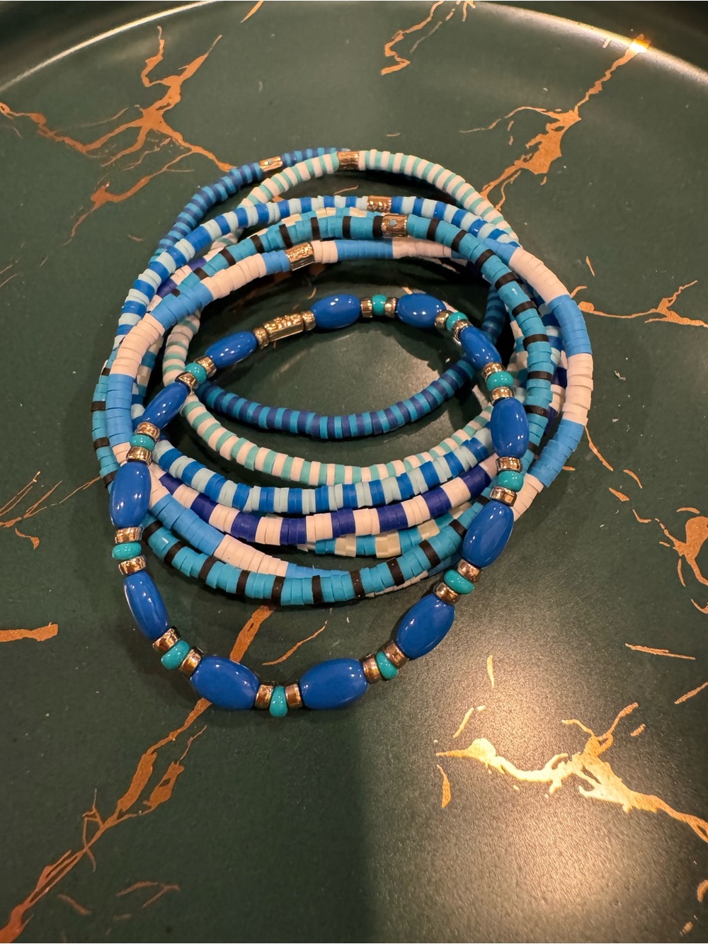 Roxanne Assoulin Blue Beaded Stackable Bracelet Set